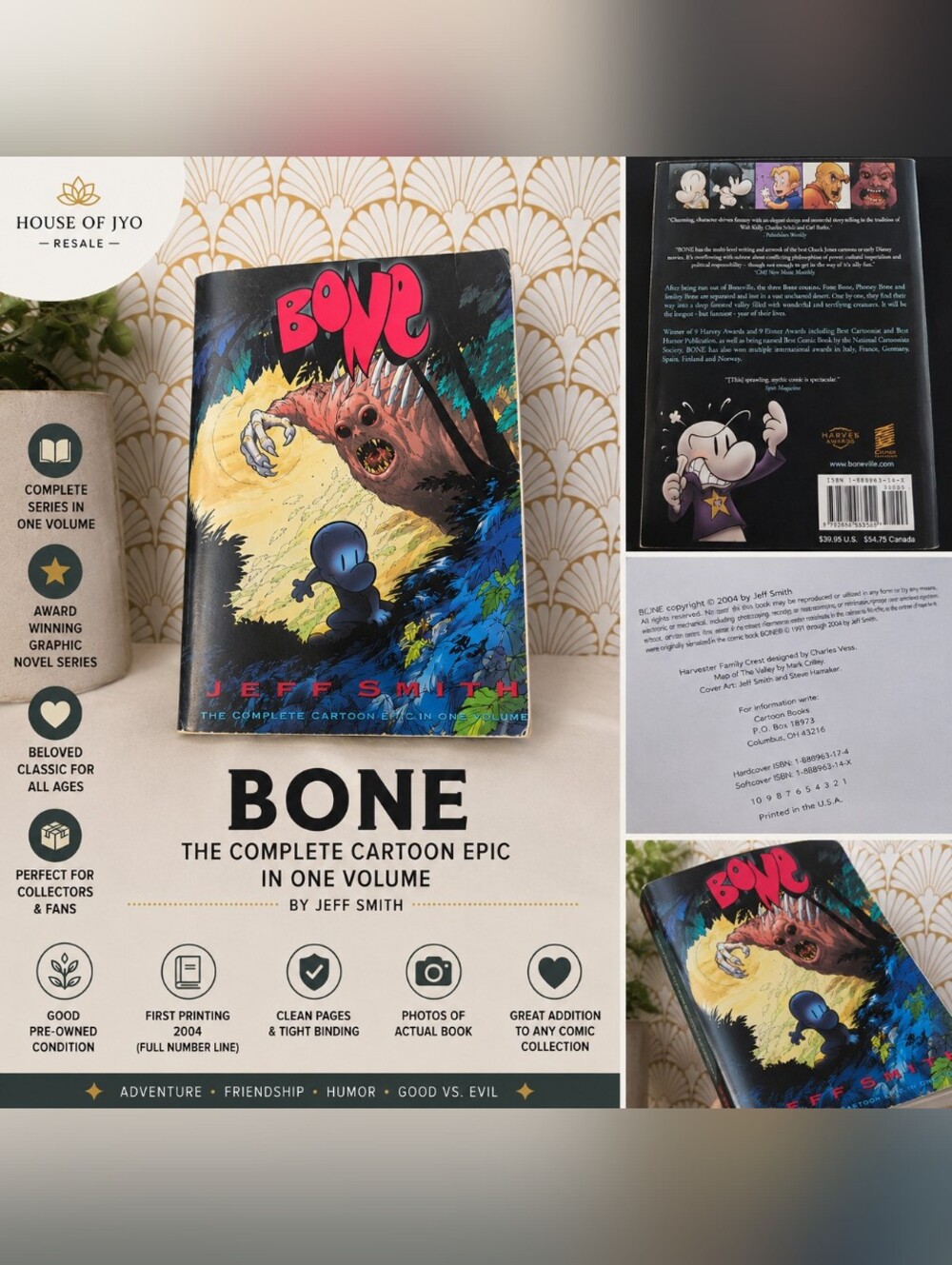 Bone: The Complete Cartoon Epic in One Volume | Jeff Smith | 2004 First Printing